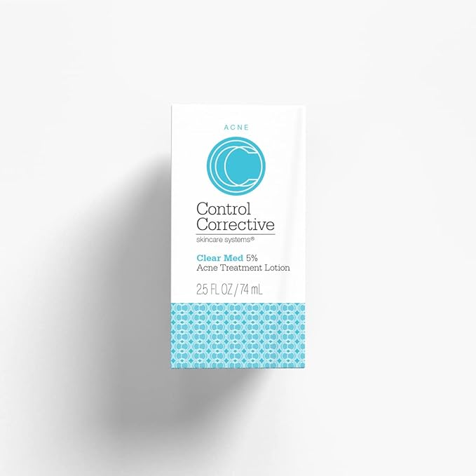 CONTROL CORRECTIVE Clear Med 5% Acne Treatment Lotion, 2.5 Oz - Helps Clear & Control Breakouts, Benzoyl Peroxide, 3% Sulfur To Improve Efficacy And Dry Up Blemishes