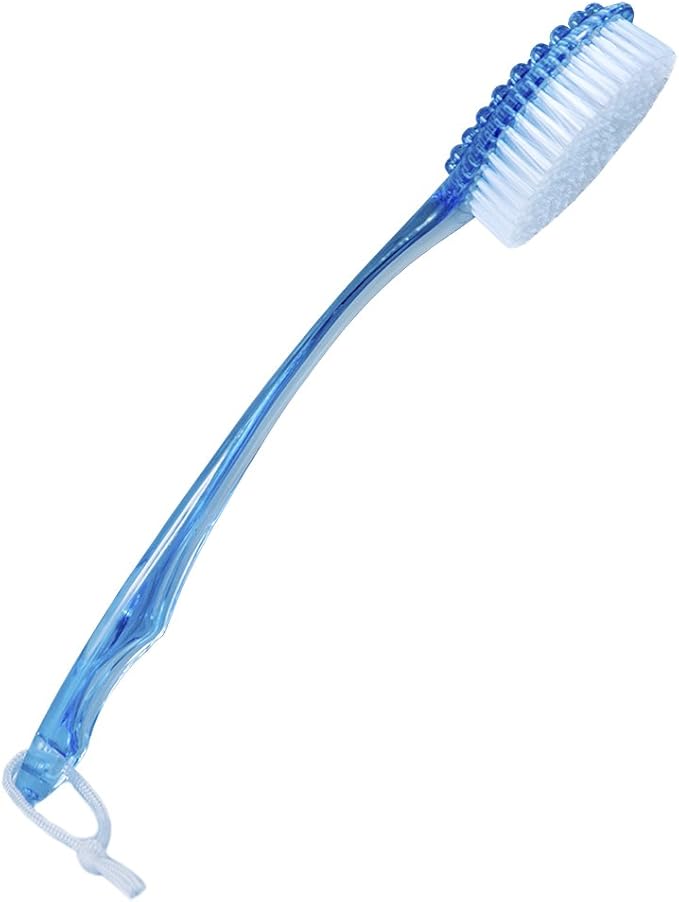 Bath Brush 14" Long Shower Body Back Scrubber Massager (Blue)