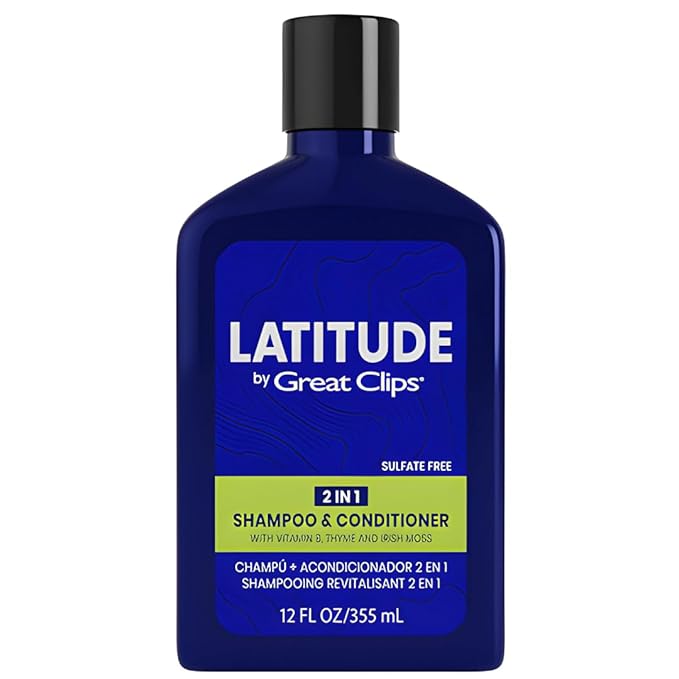 GREAT CLIPS LATITUDE 2-in-1 Shampoo + Conditioner | Daily Shampoo and Conditioner Set for Men | Promotes Full + Healthy Hair | 12oz