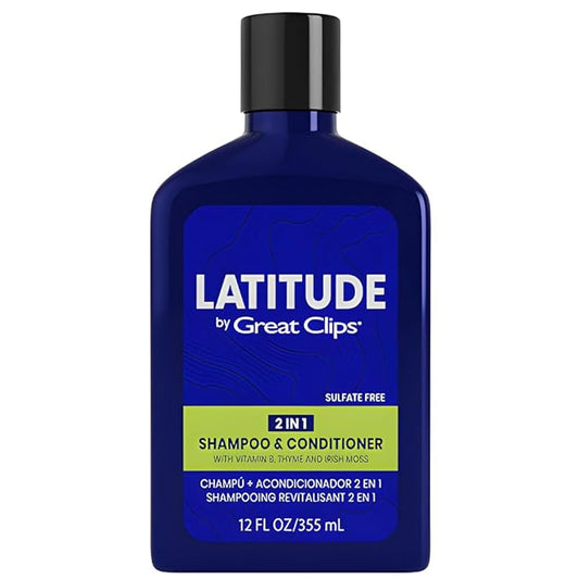 GREAT CLIPS LATITUDE 2-in-1 Shampoo + Conditioner | Daily Shampoo and Conditioner Set for Men | Promotes Full + Healthy Hair | 12oz