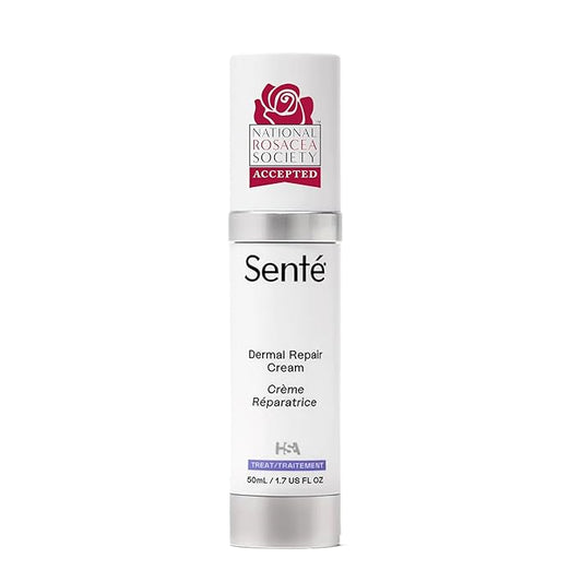 Senté Dermal Repair Facial Cream | Nourishing for Rosacea & Sensitive Skin | Hydrate & Soothe | with Patented HSA, Vitamin E & Green Tea Extract - 1.7 Fl Oz