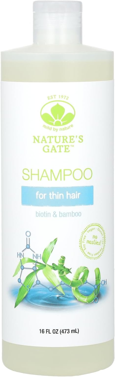 Mild By Nature (Nature's Gate), Biotin & Bamboo Shampoo for Thin Hair, 16 fl oz (473 ml)