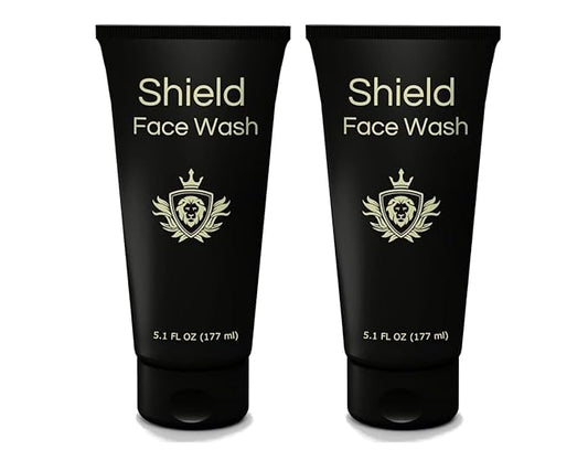 Shield Face Wash for Men and Boys, Deep Clean Gel Formula with Balancing Botanicals, Unscented, 5.1 oz, Pack of 2
