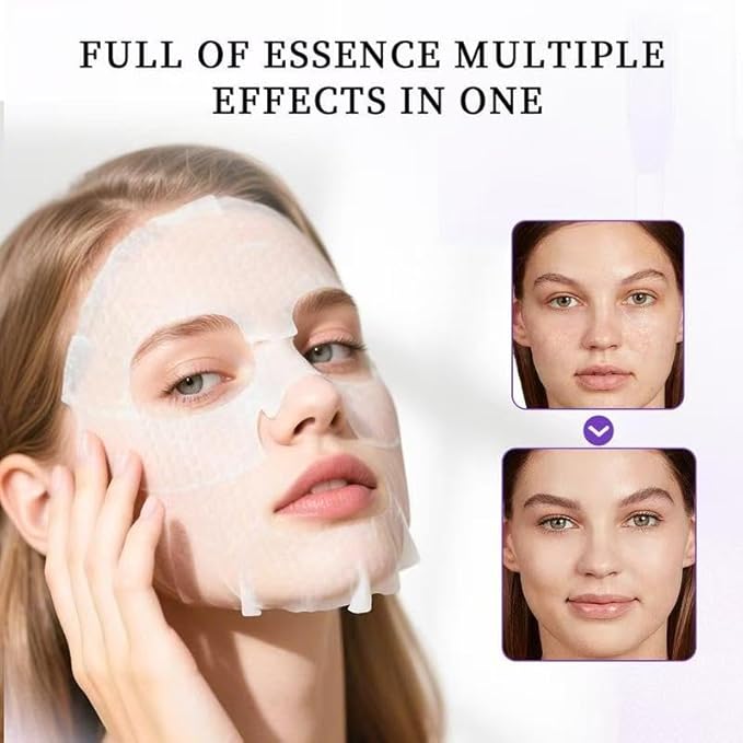 Facial Mask Sheet, Hydrating & Soothing Sheet Mask, Moisturizing Strengthening Skin Care Mask Sheets for Dry Skin & Sensitive Skin, Suitable for All Skin Types, 6 Sheets