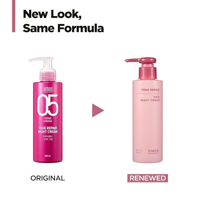 AMOS PROFESSIONAL True Repair Hair Night Cream l Overnight Hair Leave-in Conditioner, Hydrating & Deep Conditioning for Dry and Damaged Hair, 6.0 fl. oz.