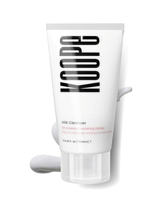 Koope Milk Face Wash, Cleanser For All Skin Types, Ultra-Creamy, Makeup Remover, with Centella, Aloe, Amino Acids and Grape Seed Oil. Free from Parabens, Sulphates & Fragrances, Vegan, 5.0 FL OZ