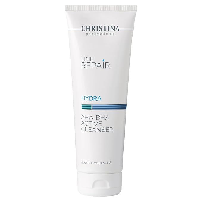 Christina Line Repair AHA BHA Facial Cleanser with Salicylic Acid | Revitalize, Improve Skin Texture, Reduce Wrinkles with Green Tea Face Wash | Infused with Glycolic Acid | For All Skin Types 250ml