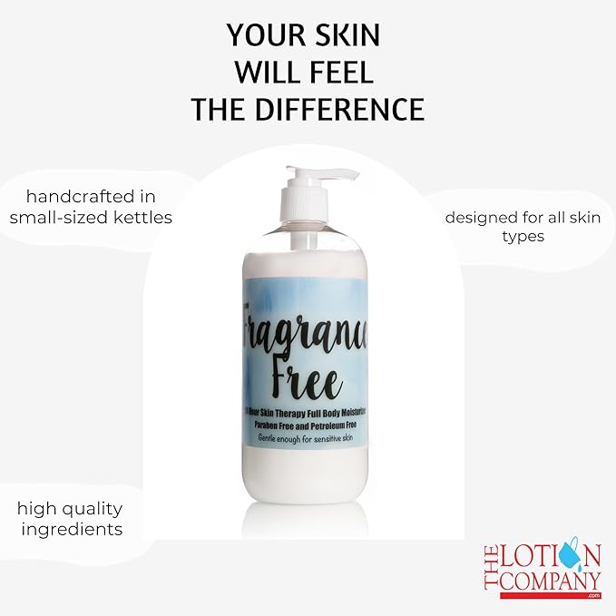 The Lotion Company 24 Hour Skin Therapy Lotion – Fragrance-Free Body Lotion, Moisturizer for Sensitive & Dry Skin, Non-Greasy, Soothing Hydration, Made in USA