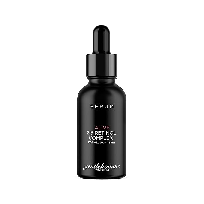 Gentlehomme Men's Anti-Aging Retinol Serum - Hydrating Serum with Hyaluronic Acid, Vitamin B6, and Aloe Vera - Reduces Signs of Aging, Dark Spots, and Fine Lines