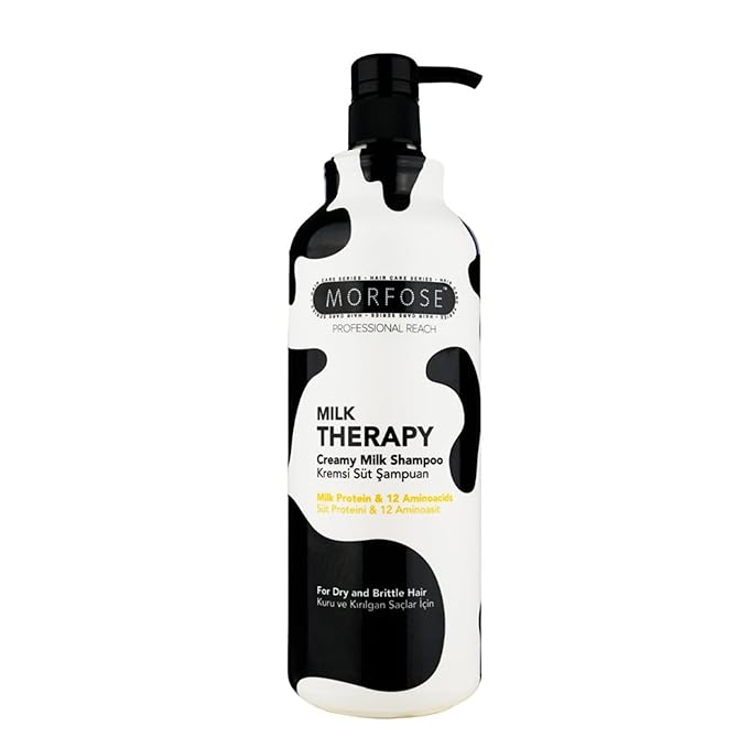 Morfose Professional Milk Therapy Creamy Hair Shampoo for Dry, Damaged, or Brittle Strands, Repairs and Protects, fuller, healthier, softer look, Eliminates Dryness, Damage, and Split Ends, 1000 ml