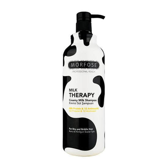 Morfose Professional Milk Therapy Creamy Hair Shampoo for Dry, Damaged, or Brittle Strands, Repairs and Protects, fuller, healthier, softer look, Eliminates Dryness, Damage, and Split Ends, 1000 ml