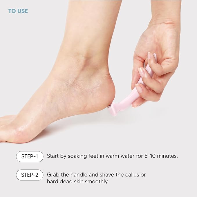 Callus Razor(3pack), Pedicure Tool, Effective for Cracked Heel, Ergonomic Design for Grip, Safety Stainless Steel Callus Shaver, Blade for Foot Care, Hard, Rough,Thick Callused Skin Remover