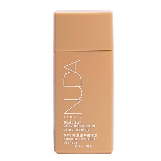 Nuda SolarGlow Mineral Serum Sunscreen | SPF 30 Broad-Spectrum Zinc Oxide Mineral | Non Comedogenic Face for Sensitive Skin | Reef-Friendly Mineral Sunscreen for Face, (50 mL)