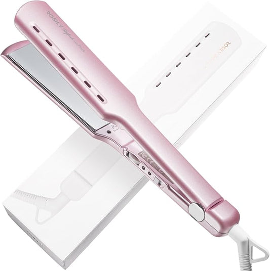 ROSILY Nano Titanium Flat Iron | 1.75 Inch Wide Hair Straightener, Dual Voltage 100-240V, Adjustable Temperature Suitable for All Hair Type, Instant Heat Up