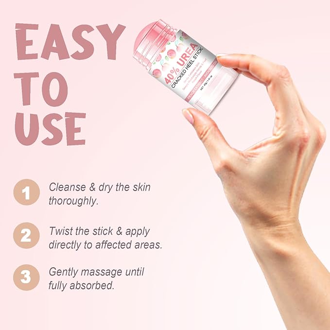 Urea Stick 40 Percent for Feet – Maximum Strength Heel Balm with 2% Salicylic Acid, Cracked Heel Treatment & Callus Remover, Hand & Foot Cream Enriched with Peach Extract & Avocado Oil – 1.41 oz