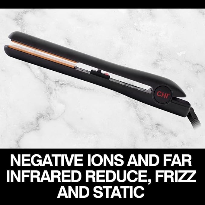 CHI Tourmaline Ceramic Series Flat Iron, Hair Straightener For Silky, Smooth Hair, 392°F Maximum Temperature, 1" Iron