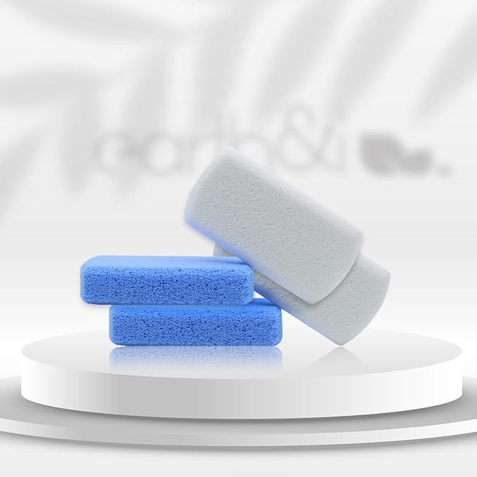 Earth & I Foot Stone Pumice 2 Grits 4pcs: Heel Exfoliator for Feet, Pumice Stone Feet, Heel Scrubber, Pedicure Callus Remover, Pumice Sponge for feet, feet Scrubber, feet Dead Skin Remover, Foot File