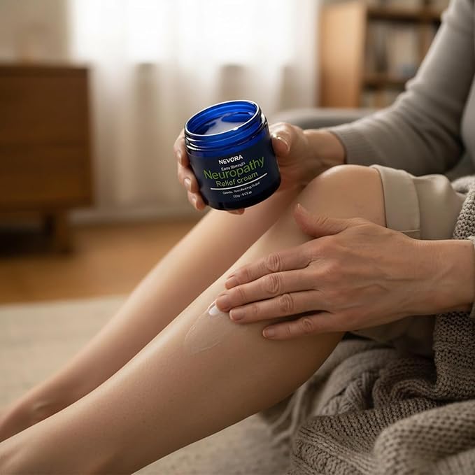 Nevora Neuropathy Relief Cream – Gentle, Fast-Absorbing Moisturizing Cream for Feet, Legs & Hands with Ravensara & Aloe Vera, Vegan & Non-Greasy (4.23 oz) (1PCS, 4.23 OZ)