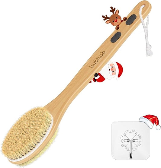 Back Scrubber for Shower,Bath Brush with Long Handle,Bath Brush Body Exfoliator for Wet or Dry Brushing,Men and Women (Black)