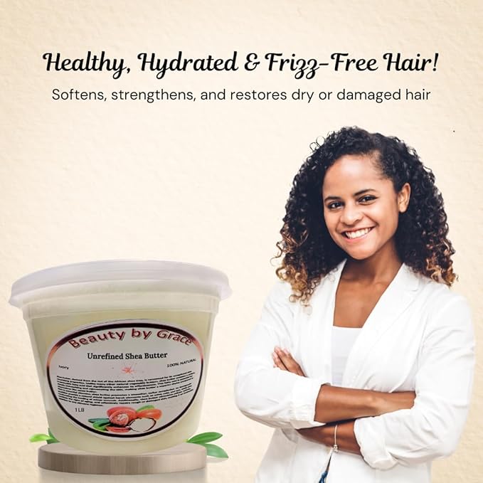 Shea Butter 100% Pure & Natural – Unrefined from Ghana, 1 LB – Deep Moisturizing for Skin, Hair, Body Butters, Lotions & DIY Skincare