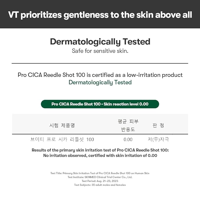 VT COSMETICS Pro Cica Reedle Shot 100 Serum with Centella Asiatica Extract, Cica Exosome & Spicule Microneedling Formula, Korean Skin Booster, 1.69 fl oz(50ml)