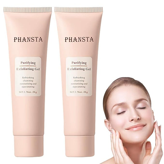 Purifying Exfoliating Gel, Facial Exfoliator Cleanser, Exfoliating Face Scrub, Exfoliating Gel Scrub for Face, Gentle Exfoliating Facial Cleanser for All Skin Types, Cleans Dirt & Oils (2 PCS)