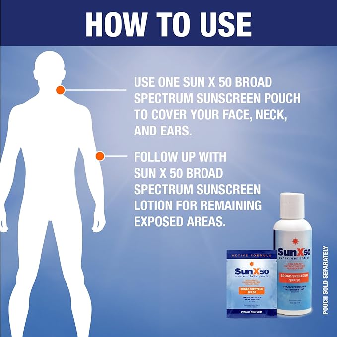 CoreTex Sun X 50 SPF Broad Spectrum Sunscreen Lotion - 8oz Bottle of Paraben, Oxybenzone, Octinoxate, & Oil Free Sunscreen - No White Cast and Water Resistant Up to 80 Minutes