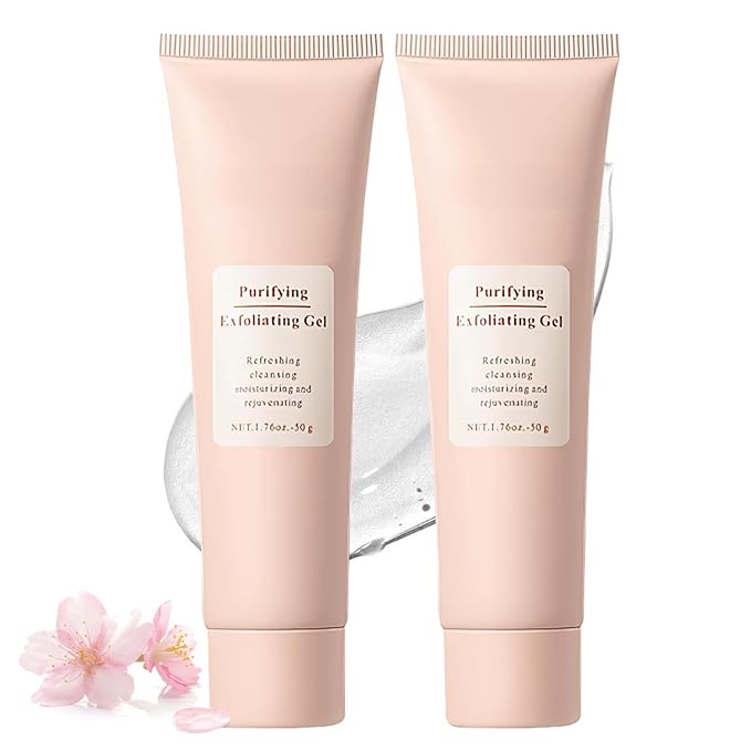 Purifying Exfoliating Gel, Facial Exfoliator Cleanser, Natural Exfoliating Gel Purifying Cream, Deep Cleansing Face and Body Exfoliator Scrub for All Skin (2 Pcs)