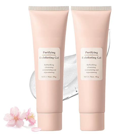 Purifying Exfoliating Gel, Facial Exfoliator Cleanser, Natural Exfoliating Gel Purifying Cream, Deep Cleansing Face and Body Exfoliator Scrub for All Skin (2 Pcs)