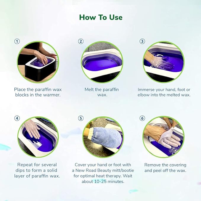 Paraffin Wax Machine for Hand and Feet, Paraffin Wax Kit, Quick Heating Touch Screen Paraffin Bath, Blue Terry-Cloth Mitts and Booties, Paraffin Wax for Arthritis, 4-Pack Coconut