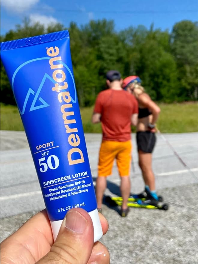 Dermatone Sport Sunscreen Lotion SPF 50 | Water/Sweat Resistant (80 min) | Oxybenzone and Octinoxate Free Sunscreen for Body and Face | Moisturizing | Broad Spectrum Protection SPF Lotion | 3oz