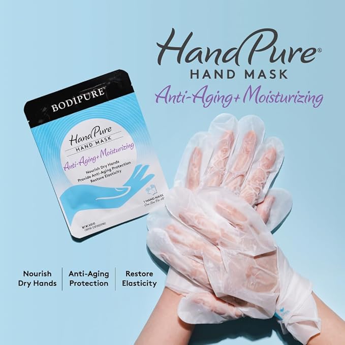 Bodipure HandPure Moisturizing Hand Gloves Manicure Kit Soft Hand Mask & Manicure Gloves - Moisturizing Hand and Nail Treatment And Strengthener (100 Packs)