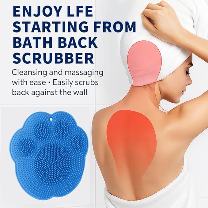Shower Foot Scrubber Mat – Silicone Foot Brush with Non-Slip Suction Cups, Exfoliating & Massage Pad for Feet and Back Cleaning, Refreshing Shower Experience(4-Pack)