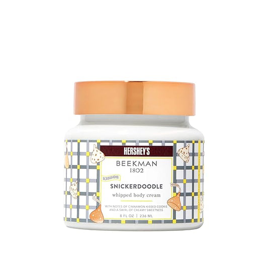 Beekman 1802 x HERSHEY'S Limited Edition KISSES Whipped Body Cream – Moisturizes & Softens Skin with Goat Milk, Mango Seed Butter & Vitamin E – 8 oz – Snickerdoodle