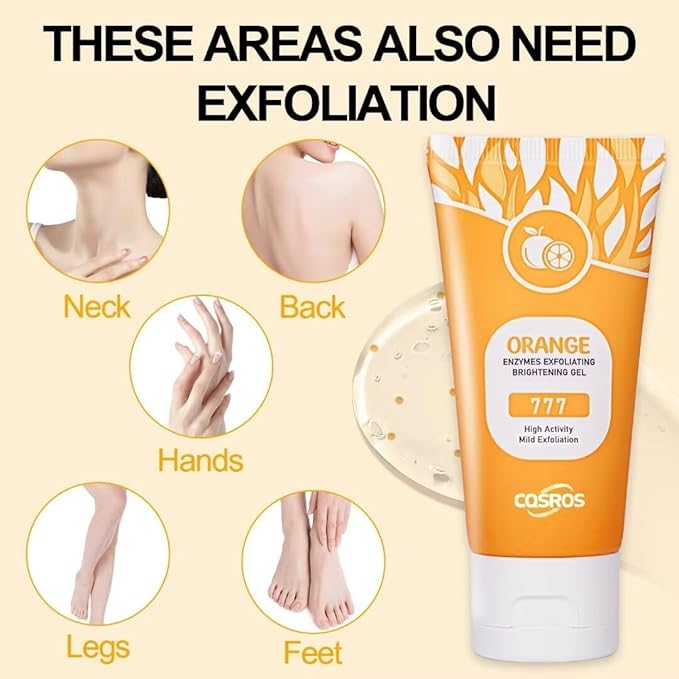 2Pcs Orange Exfoliating Gel Scrub for Face and Body Skin, Deep Cleansing Moisturizing Skin Exfoliator, Natural Orange Exfoliating Gel, Peeling Exfoliator