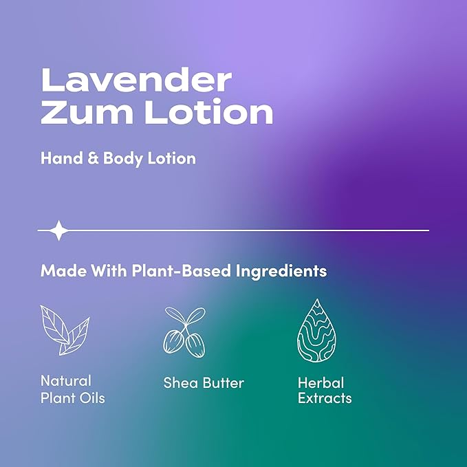 Indigo Wild Zum Hand & Body Lotion - Natural Hand Lotion for Dry Hands - Body Lotion for Women & Men - Body Moisturizers Include Shea Butter, Jojoba Oil & More - Lavender - 6 fl oz