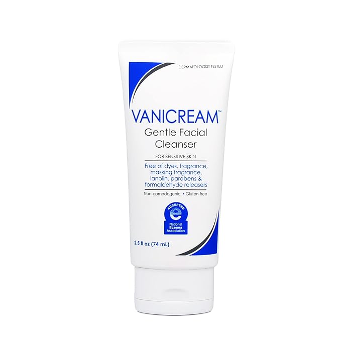 Vanicream Gentle Facial Cleaner, 2.5 Fl Oz, Formulated without Common Irritants for Sensitive Skin, Removes Makeup, Dirt & Excess Oils, Non-Comedogenic, pH-Balanced Face Wash