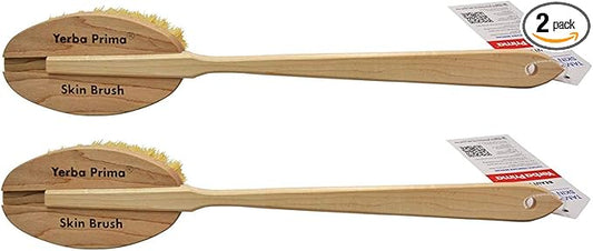 Yerba Prima Tampico Skin Brush (Pack of 2) - Natural Vegetable Fiber Bristles for Dry Skin Brushing
