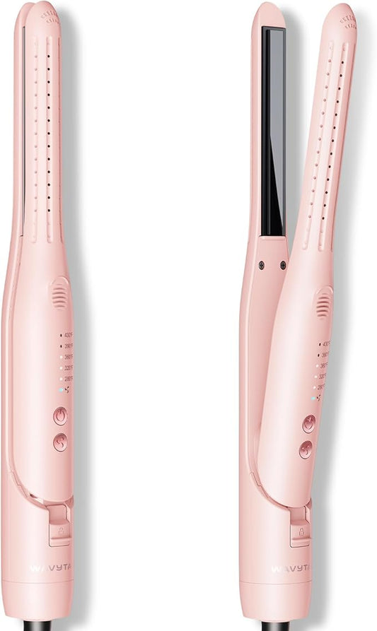 Wavytalk 0.65" Pencil Flat Iron, Cool Curl Pencil, Small Airflow Styler and Straightener for Short Hair, Pixie Cut and Edges, Curling Iron for Short Hair with 360º Cool Airflow for Long-Lasting Hold