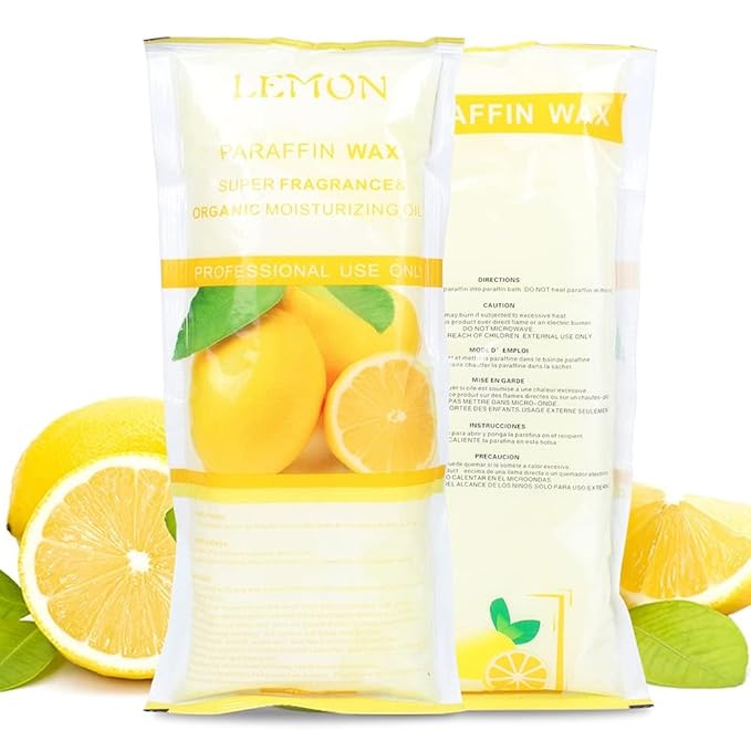 Paraffin Wax Refills, 12 Pack Lemon Scented Paraffin Wax Beads Blocks for Paraffin Bath, Paraffin Wax Machine Refills for Hand Feet Dry Skin,Rrelieves muscle fatigue, Hydration and nourish