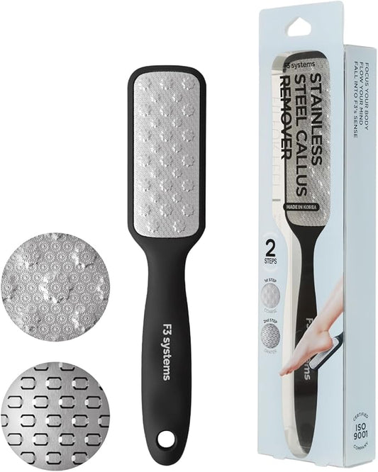 2Steps Stainless Steel Callus Remover, Effective for Thick Callus and Cracked Feet Pedicure Rasp, Remove Hard Skin, Grater Foot File, Foot Scrubber, Professional Foot Care