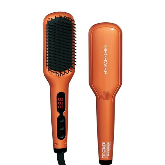 MEGAWISE Hair Straightener Brush Series (Vibrant Orange)