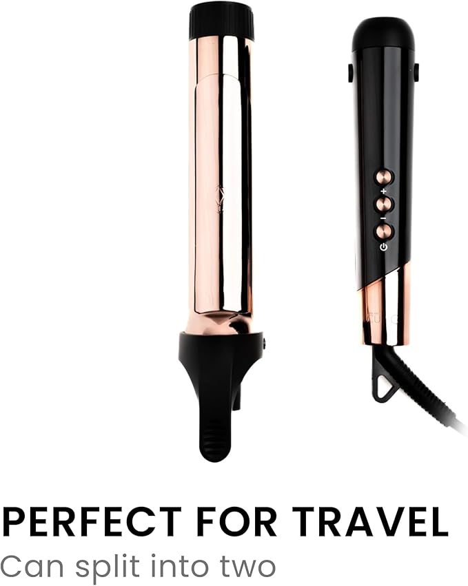 SRILabs CurlQ Curling Iron with 1.5 inch Extra Long Titanium Barrel, Ceramic Paddle Brush, and Thermal Brush with Rapid Heat Up, 12-Temperature Settings, and 360 Degrees Swivel Cord