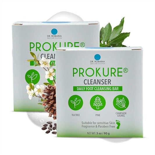 PROKURE Foot Cleanser Bar for Dry, Cracked Feet – Exfoliates & Softens Calluses with Tea Tree Oil, Urea, Aloe Vera & Camphor | Hydrating, Paraben-Free, Dermatologist-Tested | Made in USA | 3 oz