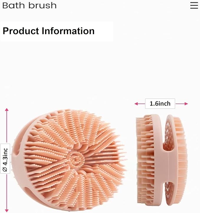 14.5inch Silicone Back Scrubber for Shower 2pcs（Blue）,Exfoliating Shower Brush,Double Sided for Exfoliating and Massage，Long Handle Back Scrubber for Men and Women. Includes 2 Hooks (Double Sided)