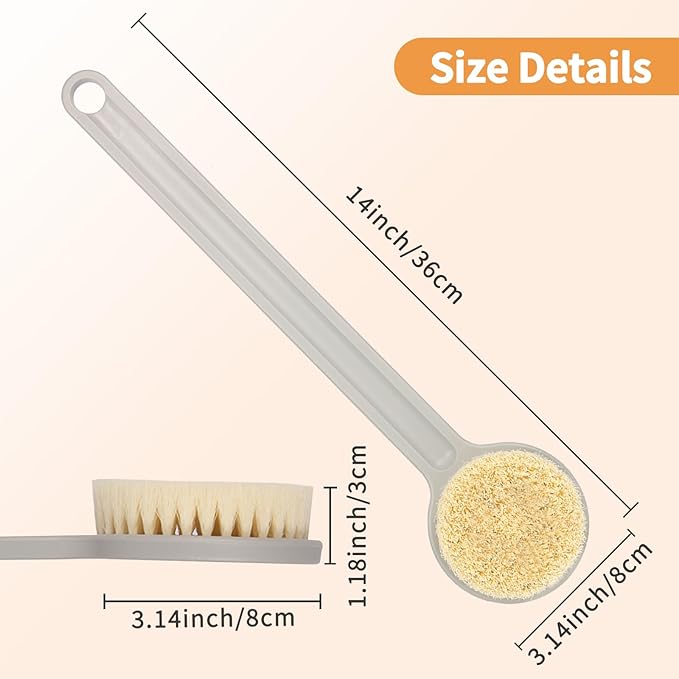 Shower Brush with Soft Bristles, Long Handled Back Bcrubber for Shower,Body Exfoliator for Bath or Dry Brushing, for Men Women Elderly