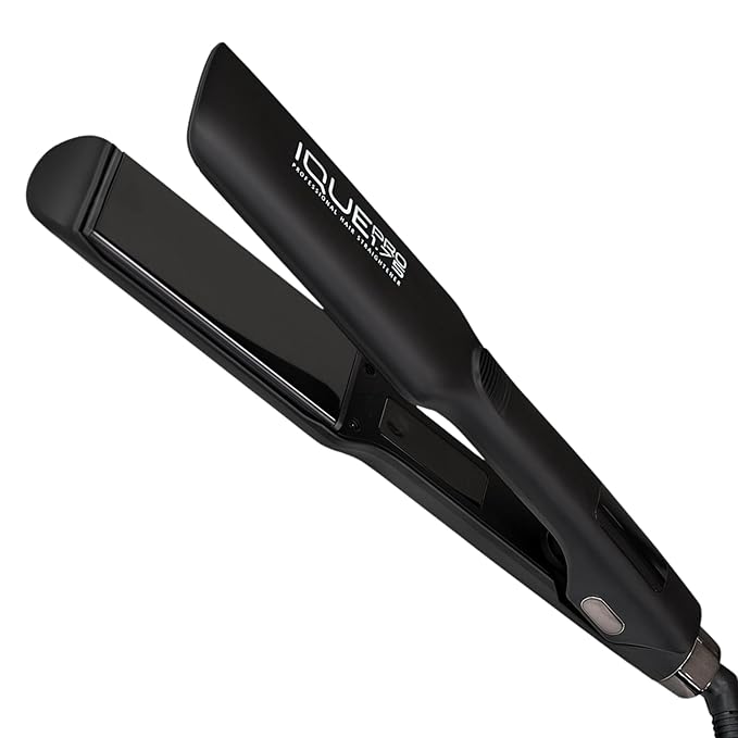 iQUE Flat Iron Hair Straightener & Curler 2-in-1 | Nano Titanium with Ionic Function | Heats in 2 Sec | Adjustable Temp up to 480°F | LCD Display | Dual Styling Tool | Dual Voltage 100-240V | 1.75"