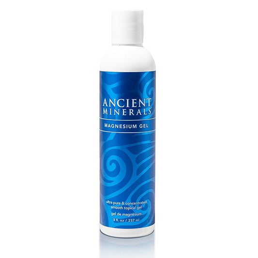 Ancient Minerals Magnesium Gel - 8oz Bottle - Pure Genuine Zechstein Magnesium Chloride - Best for Massage, Topical Skin Application