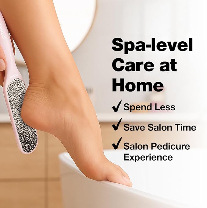 Probelle Double Sided Multidirectional Nickel Foot File Callus Remover - Immediately Reduces calluses and Corns to Powder for Instant Results, Safe Tool (Pink)