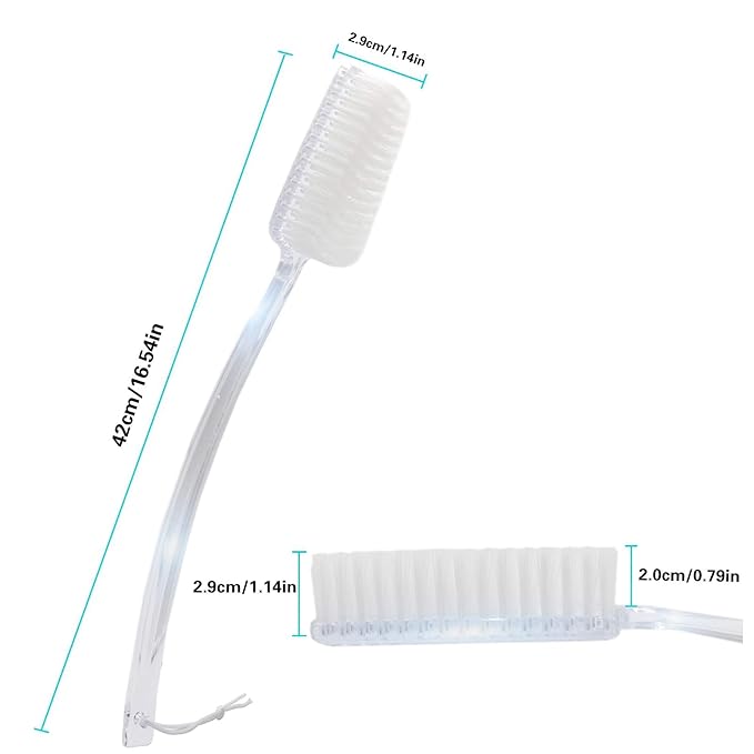 Bath Body Back Shower Brush with Curved Long Handle for Exfoliating Skin Improve Blood Circulation, Clear Back Scrubber Bath Wet or Dry Brushing Body Brush for Shower Women Men